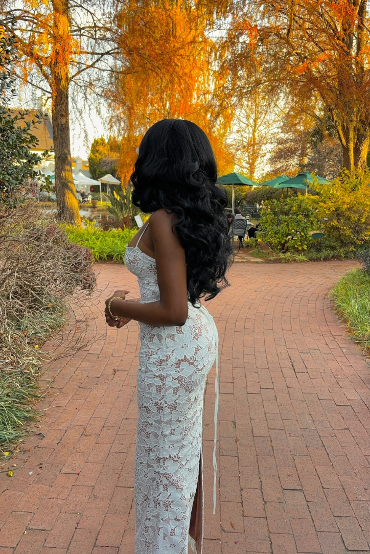 Aderyn | Lace-Trimmed Silhouette Dress