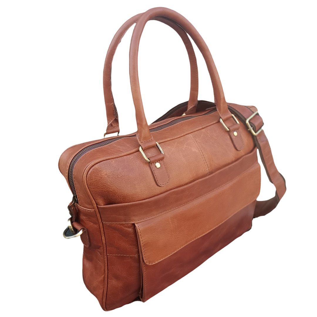 Tan Leather Laptop Bag