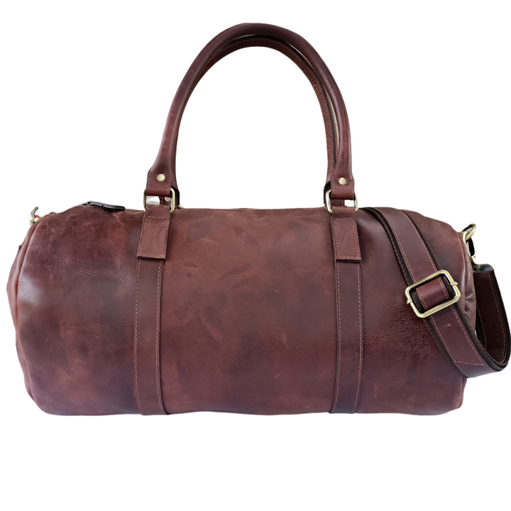 Chocolate Brown Leather Weekend Bag