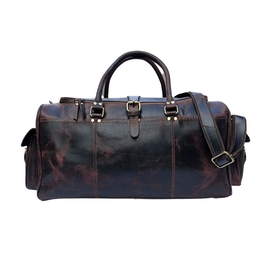 Durable Hard Wax Leather Travel Tote