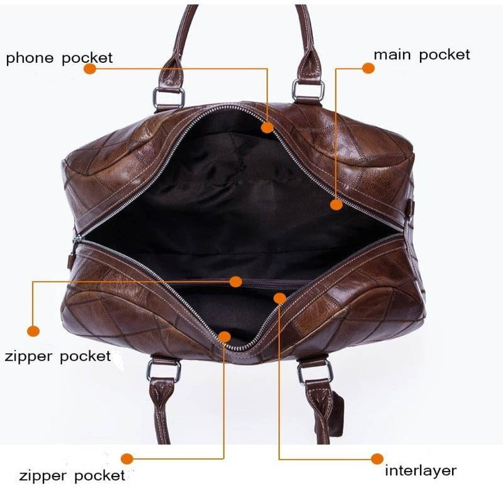 Unisex Authentic Soft Leather Travel Tote