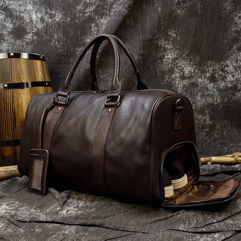 Genuine Leather Travel Tote