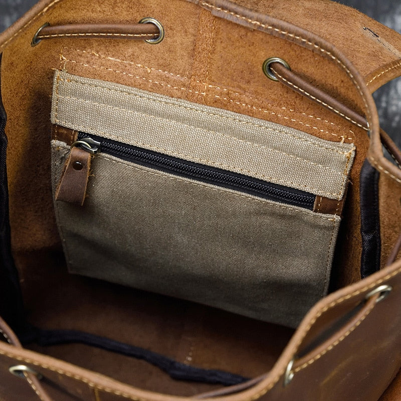 Unisex Distressed Leather Backpack