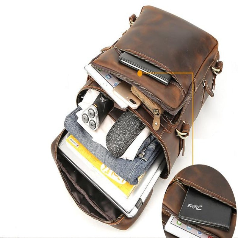 Classic Leather Backpack with Timeless Charm