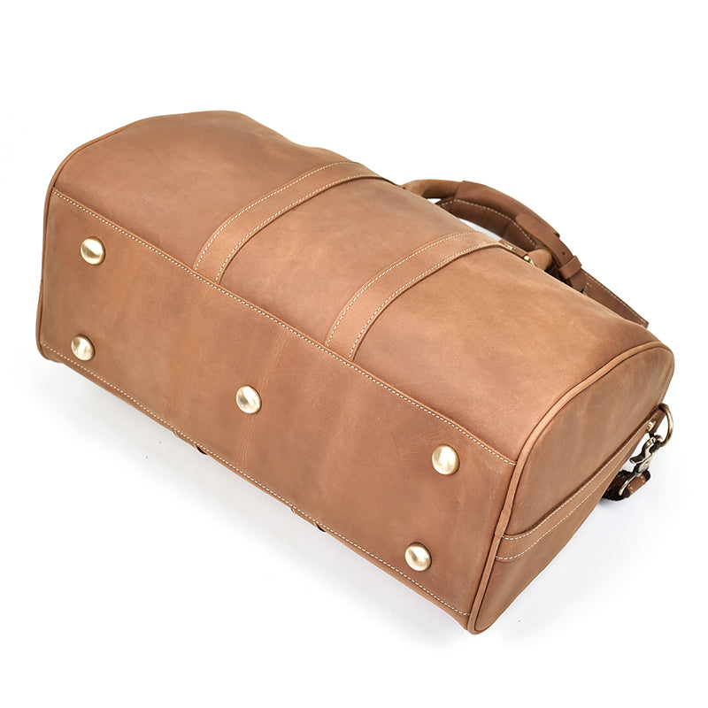 Men's Retro Crazy Horse Leather Travel Satchel