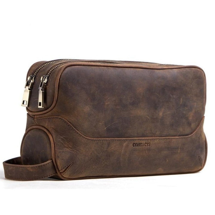 Premium Crazy Horse Leather Dopp Kit