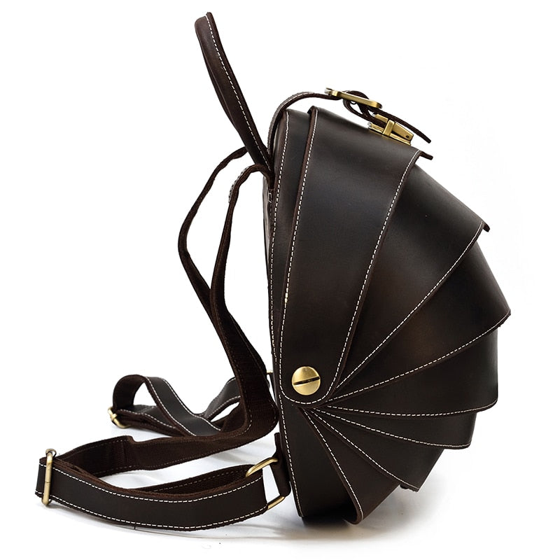 Women's Beetle-Style Leather Backpack