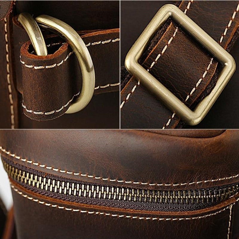 Classic Leather Backpack with Timeless Charm