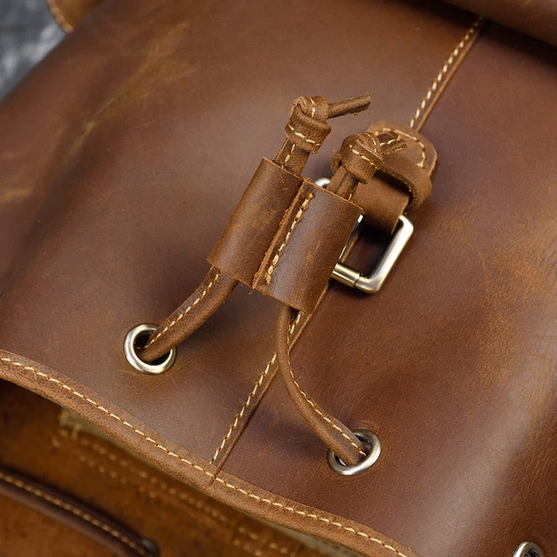 Unisex Distressed Leather Backpack