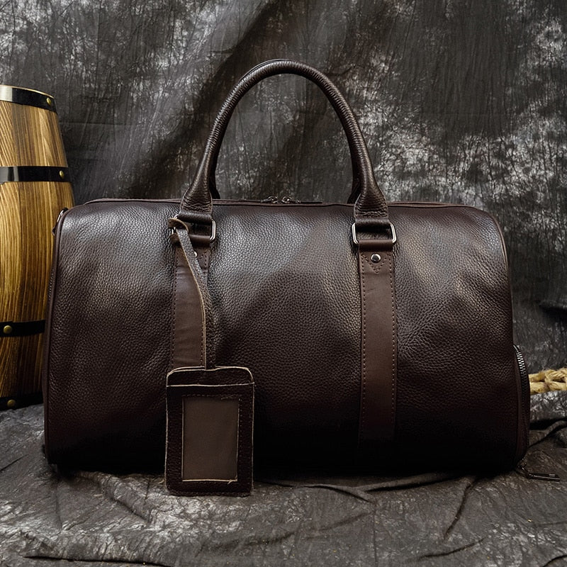 Genuine Leather Travel Tote