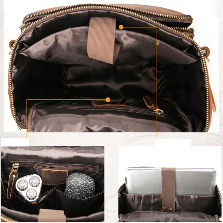 Classic Leather Backpack with Timeless Charm