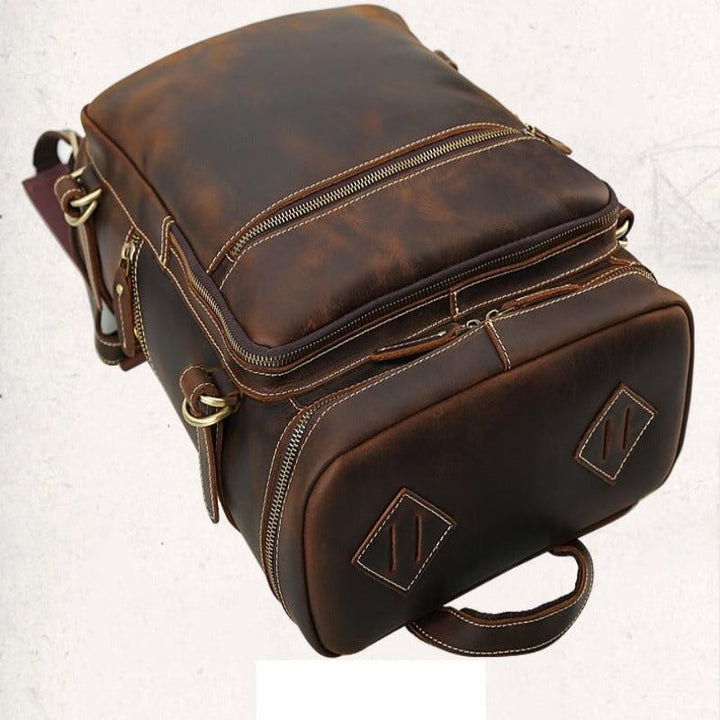 Classic Leather Backpack with Timeless Charm