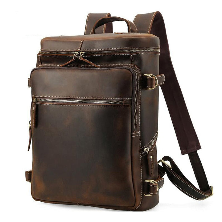 Classic Leather Backpack with Timeless Charm
