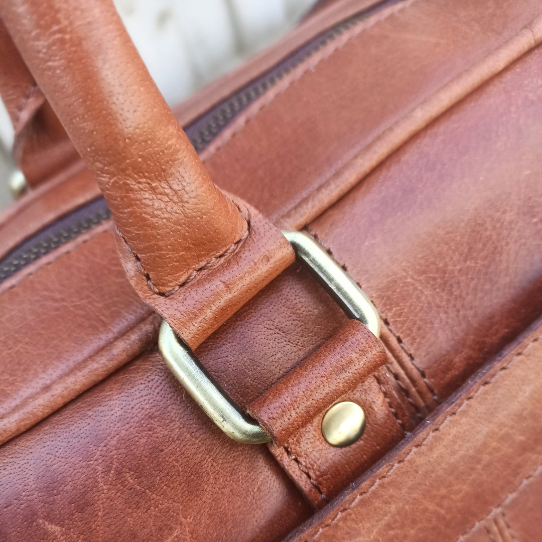 Tan Leather Laptop Bag