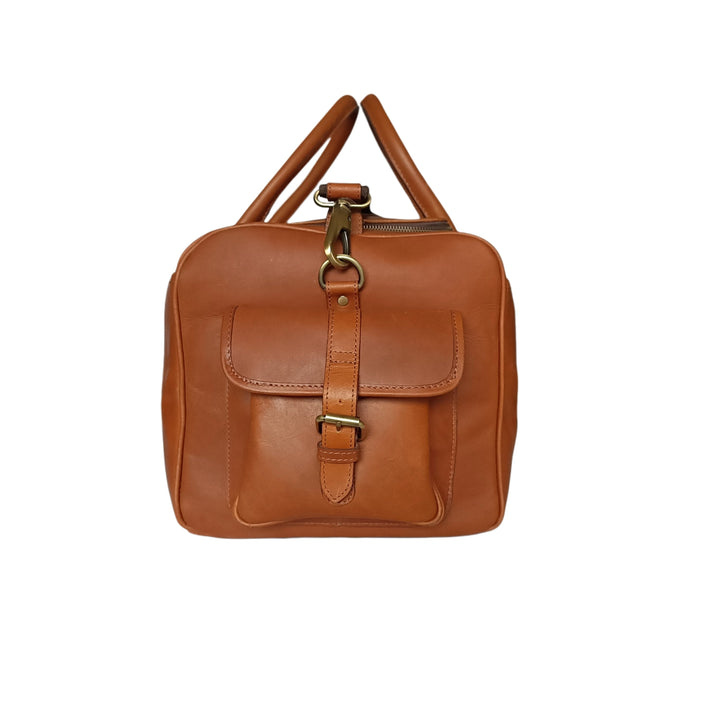 Tan Leather Travel Tote
