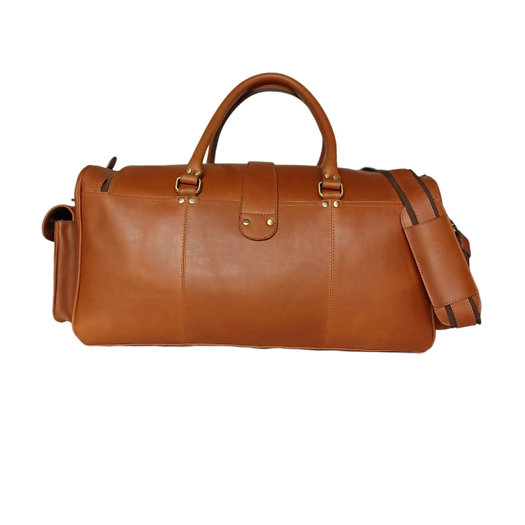 Tan Leather Travel Tote