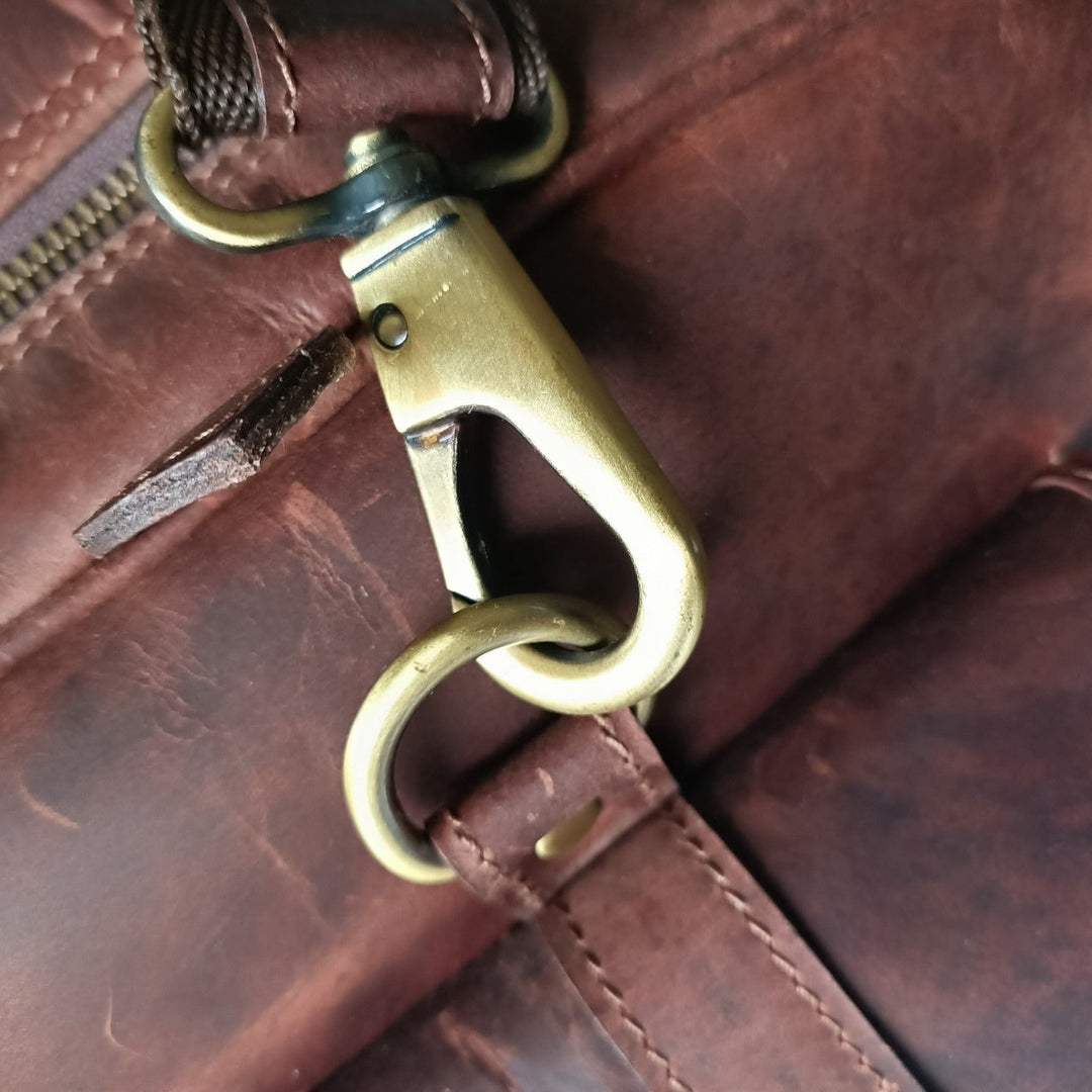 Dark Brown Weekend Bag with Two Pockets