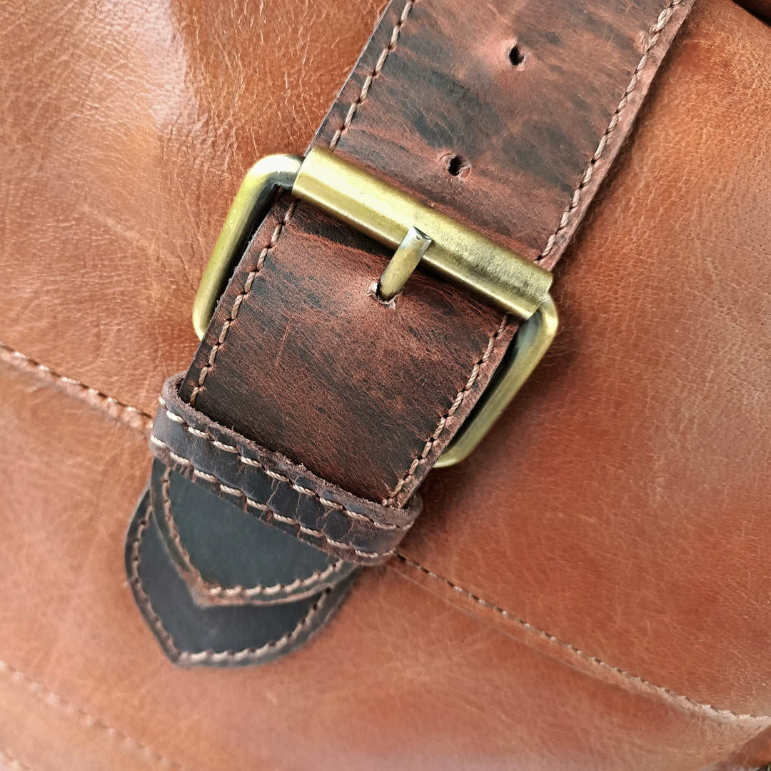 Deep Brown Leather Backpack