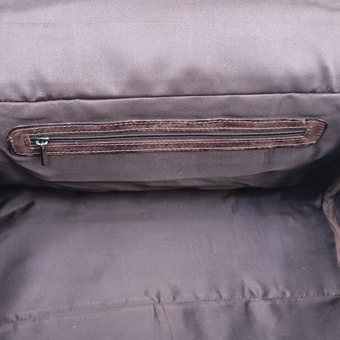 Dark Brown Weekend Bag with Two Pockets