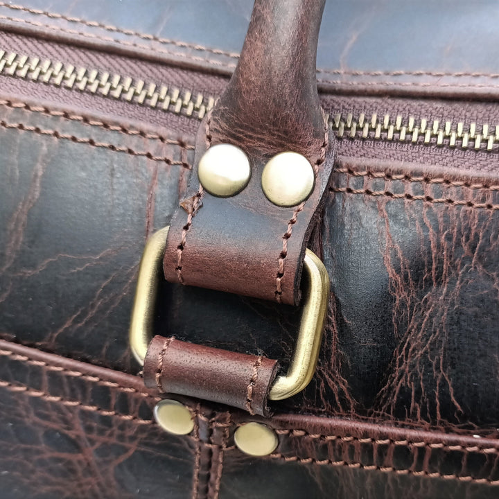 Durable Hard Wax Leather Travel Tote