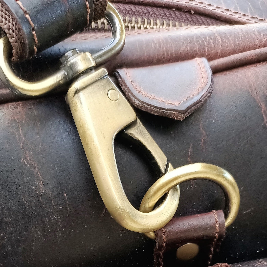Durable Hard Wax Leather Travel Tote