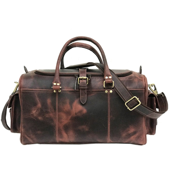 Dark Brown Weekend Bag with Two Pockets