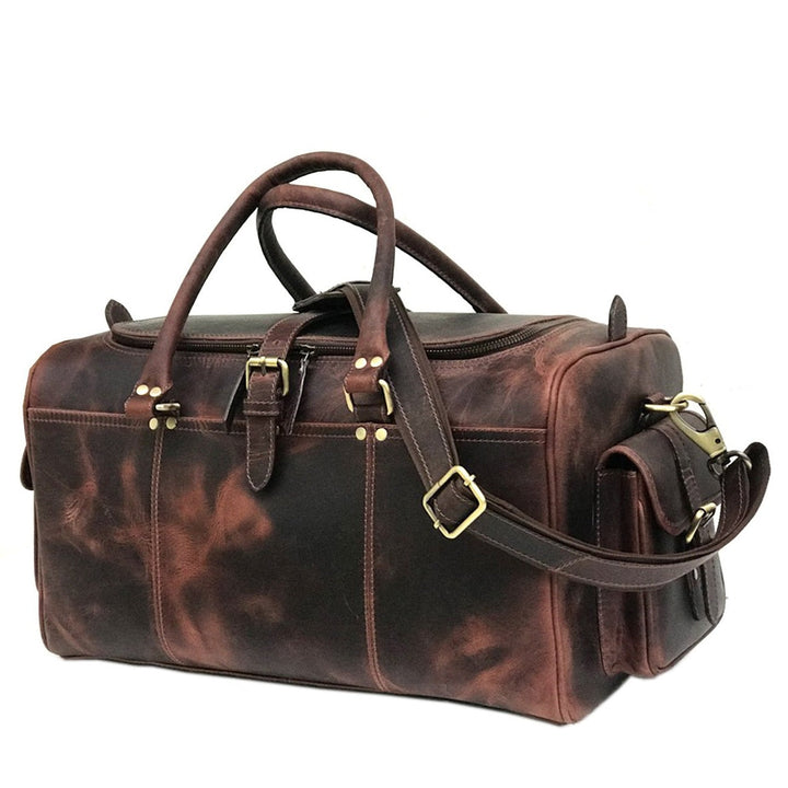 Dark Brown Weekend Bag with Two Pockets