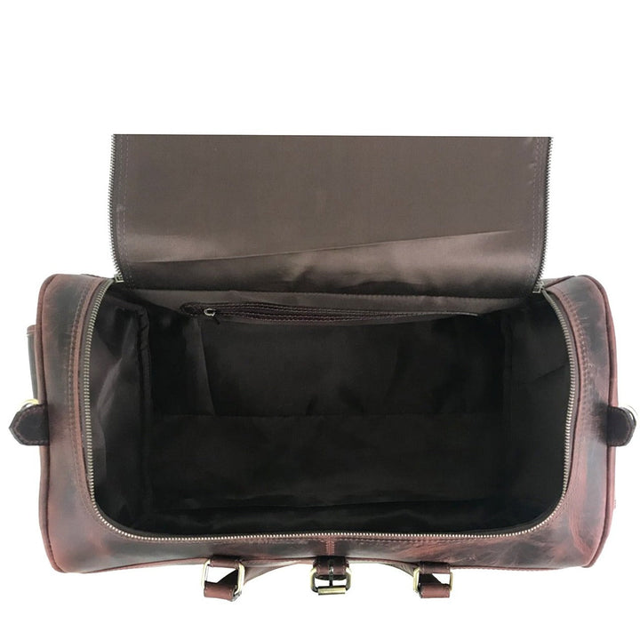 Dark Brown Weekend Bag with Two Pockets
