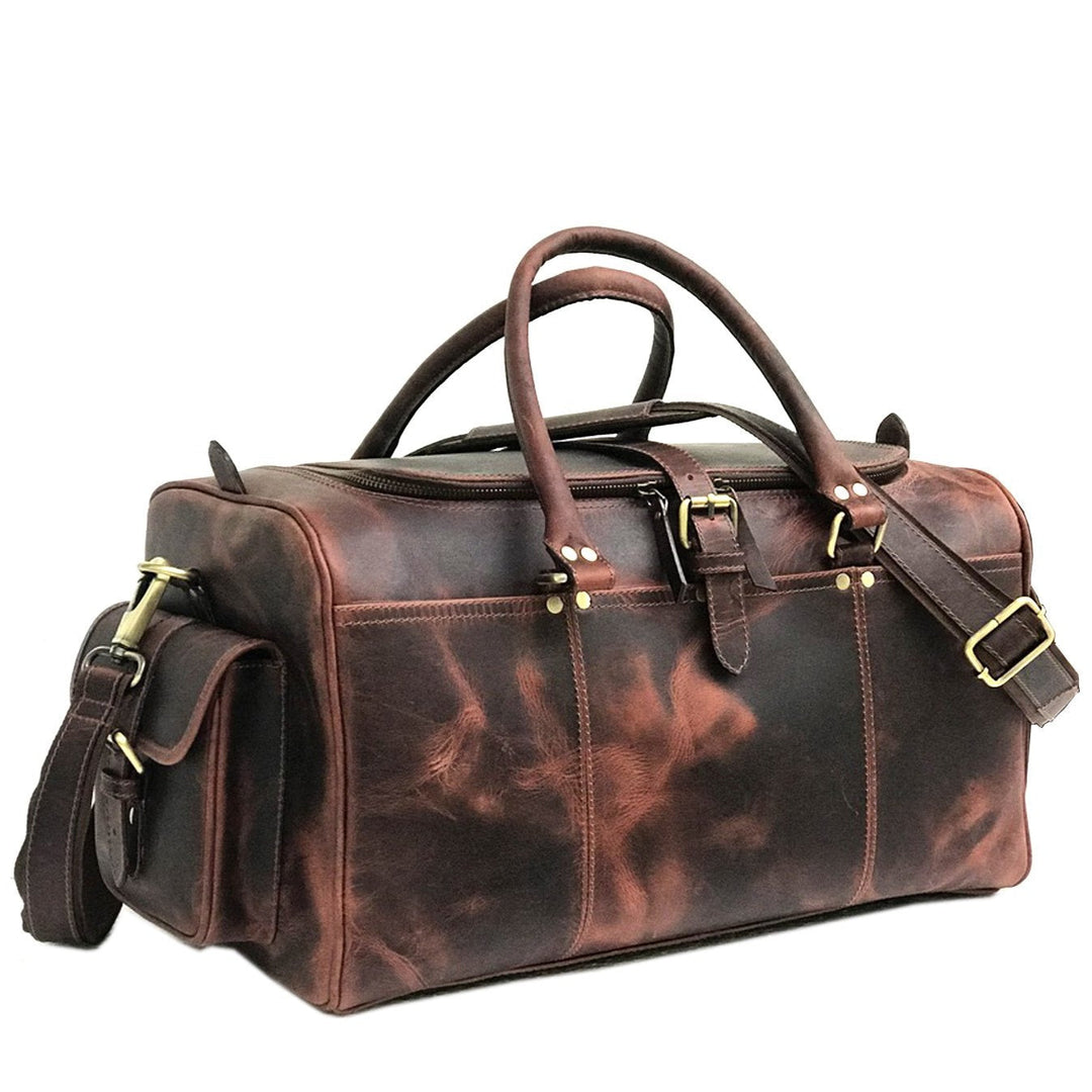 Dark Brown Weekend Bag with Two Pockets
