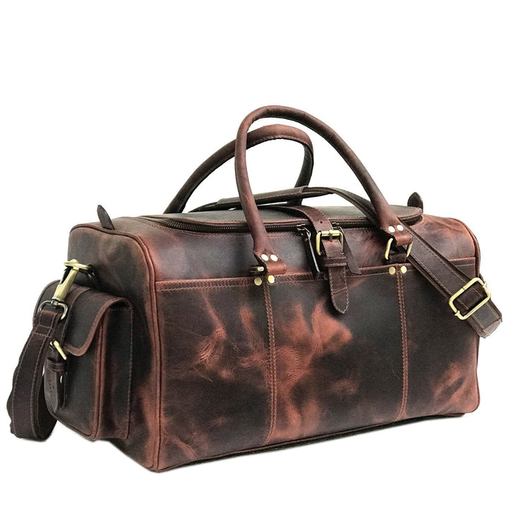 Dark Brown Weekend Bag with Two Pockets