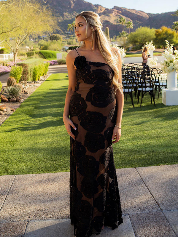 Cassiane | Elegant Sheer Floral Dress