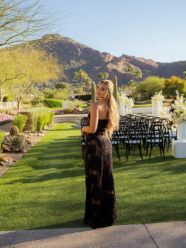 Cassiane | Elegant Sheer Floral Dress