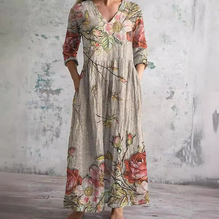 Rose™ – Elegant Floral Print Dress for Effortless Style