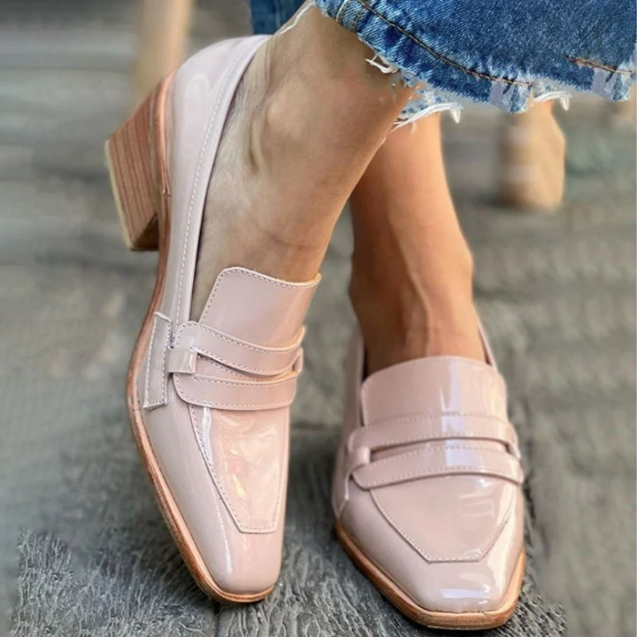 Yara™ | Blush Leather Loafers