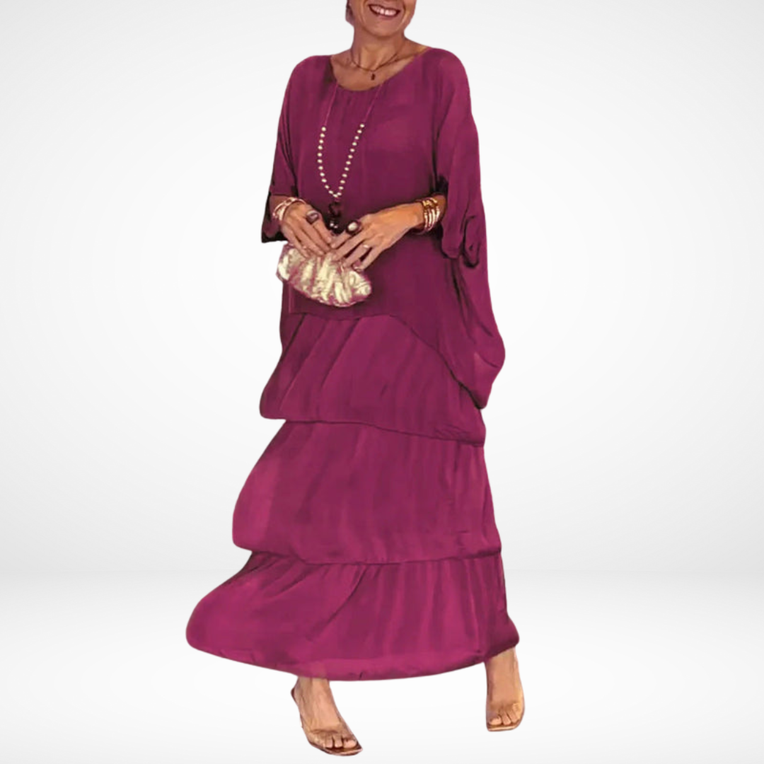 Anne - Flowing Maxi Dress with Artistic Design