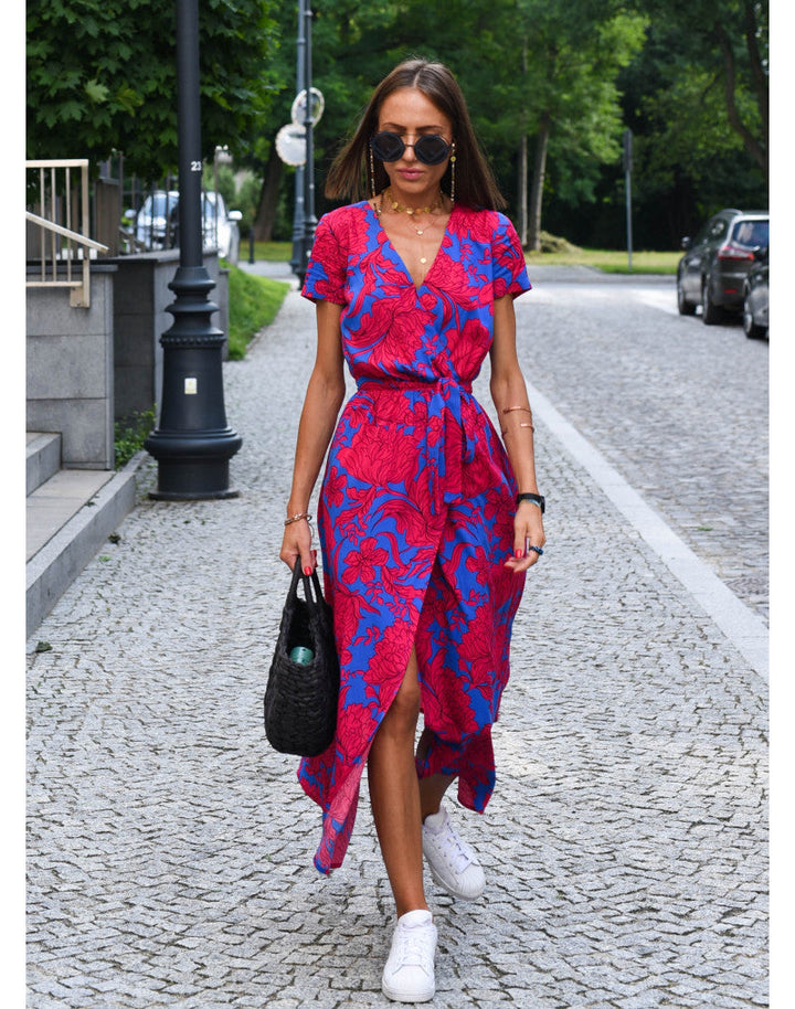 Amelie | Midi Dress with Floral Wrap Design