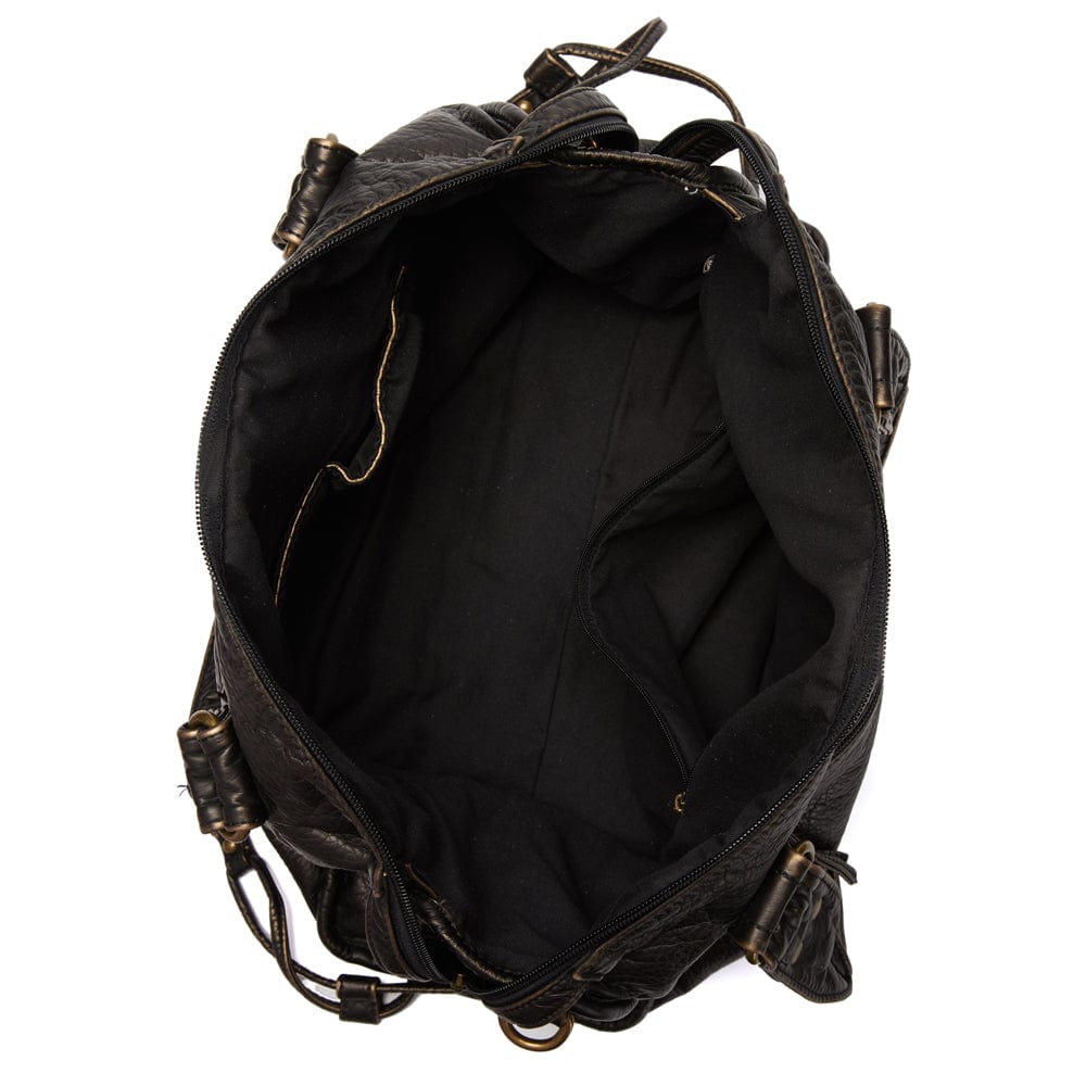Chic Retro Black Leather Handbag