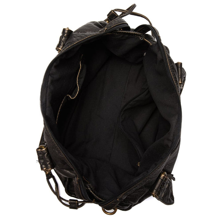Chic Retro Black Leather Handbag