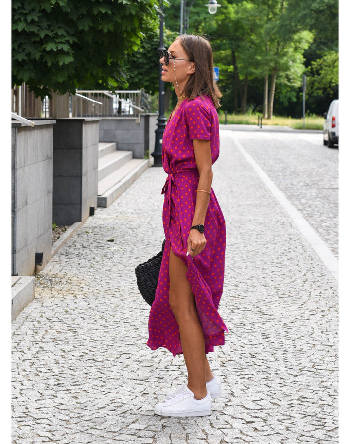 Amelie | Midi Dress with Floral Wrap Design