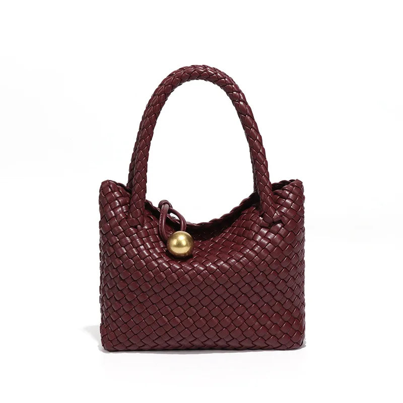 ASTRID™ | Chic Leather Handbag with Gold Detailing
