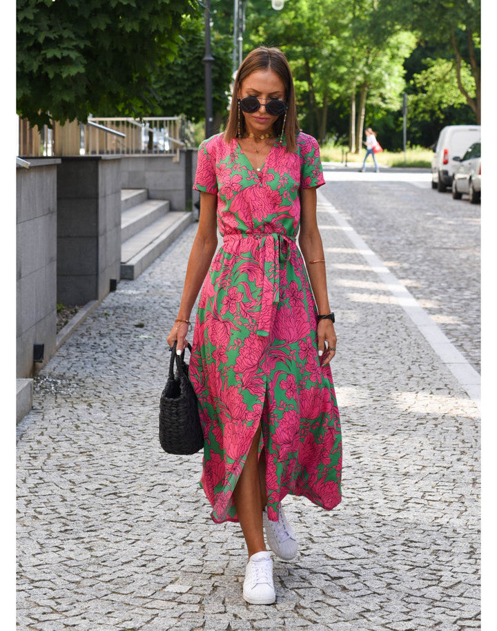 Amelie | Midi Dress with Floral Wrap Design