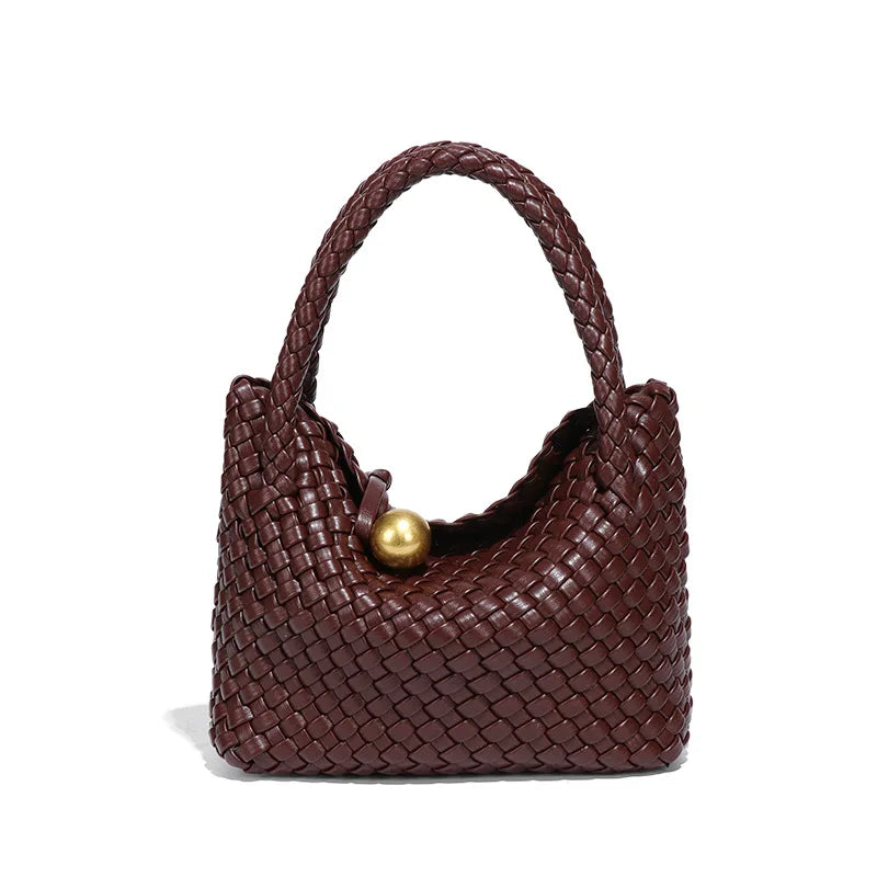 ASTRID™ | Chic Leather Handbag with Gold Detailing