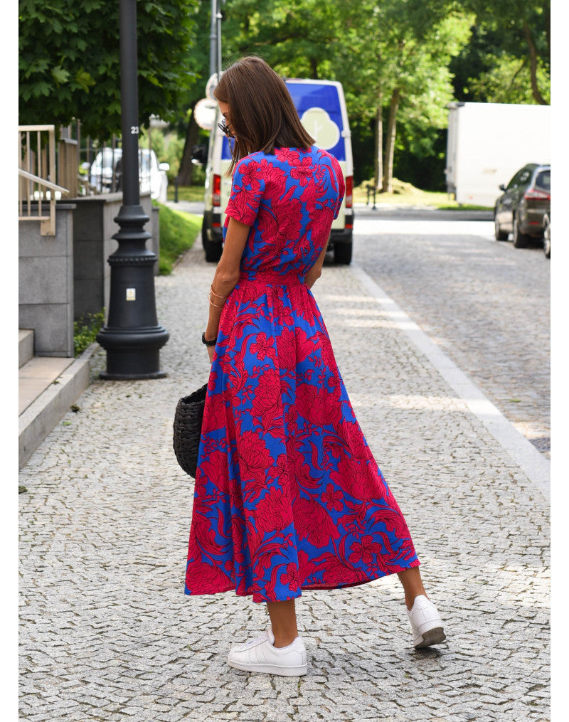 Amelie | Midi Dress with Floral Wrap Design