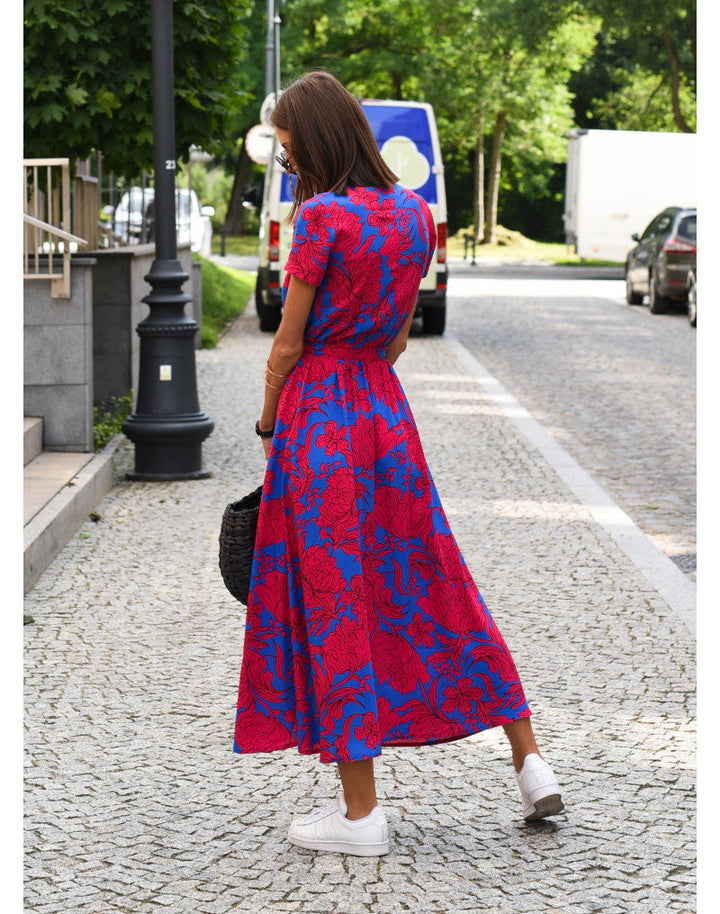 Amelie | Midi Dress with Floral Wrap Design