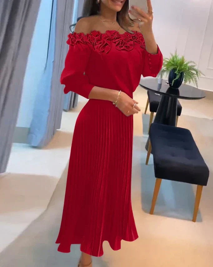 Aria | Elegant Off-Shoulder Maxi Dress