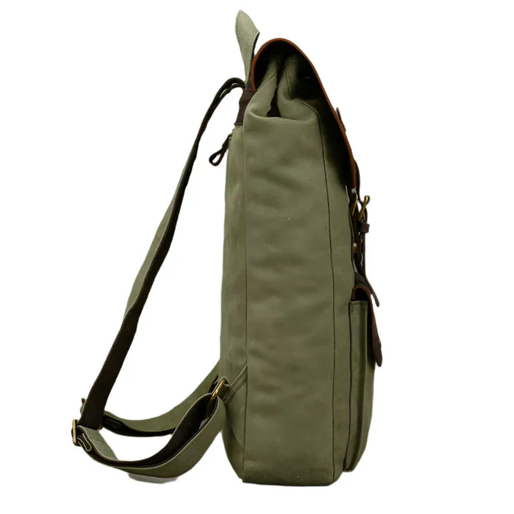Authentic Leather and Canvas Vintage College Laptop Backpack
