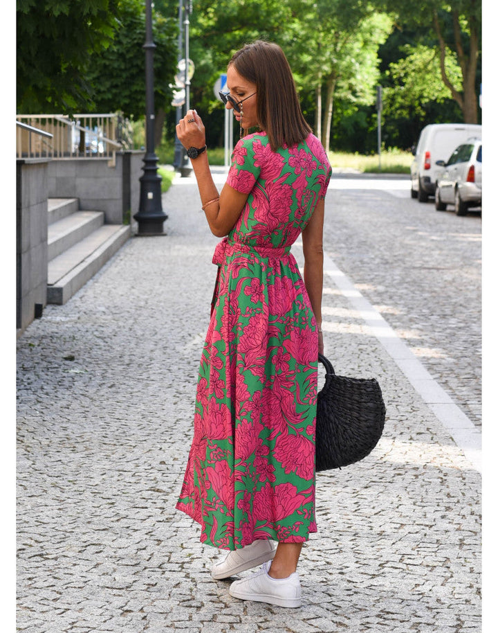 Amelie | Midi Dress with Floral Wrap Design