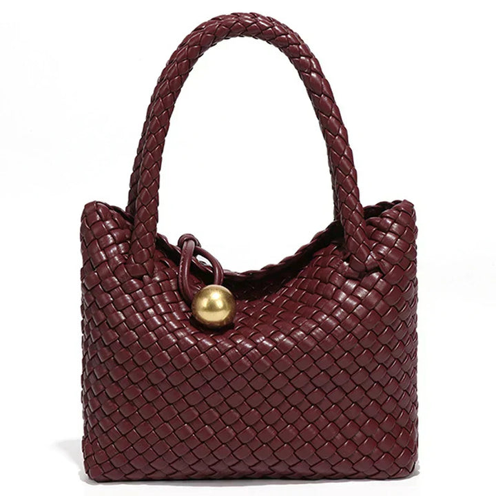 ASTRID™ | Chic Leather Handbag with Gold Detailing