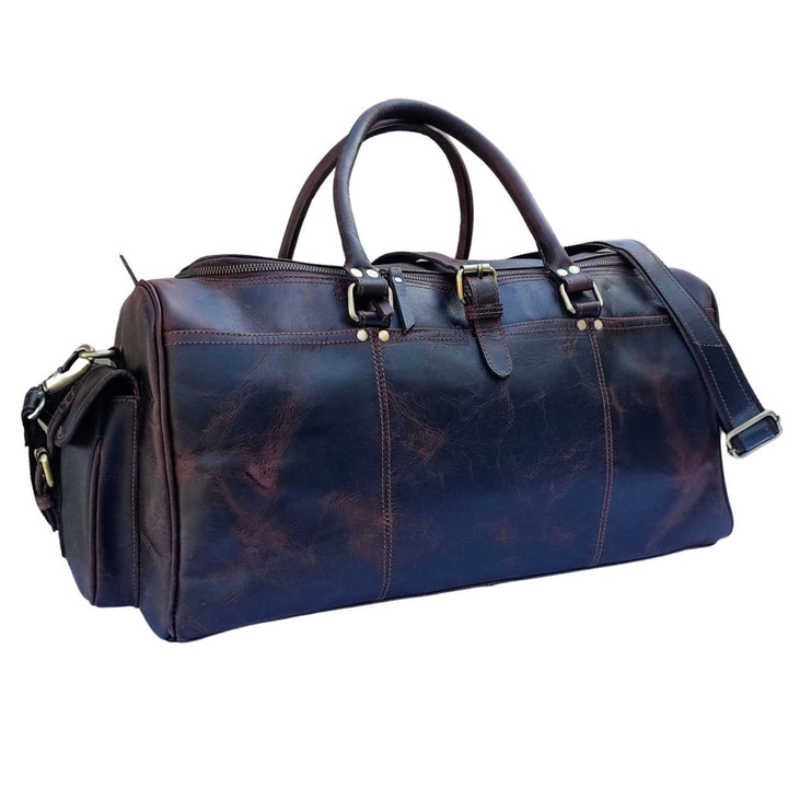 Durable Hard Wax Leather Travel Tote