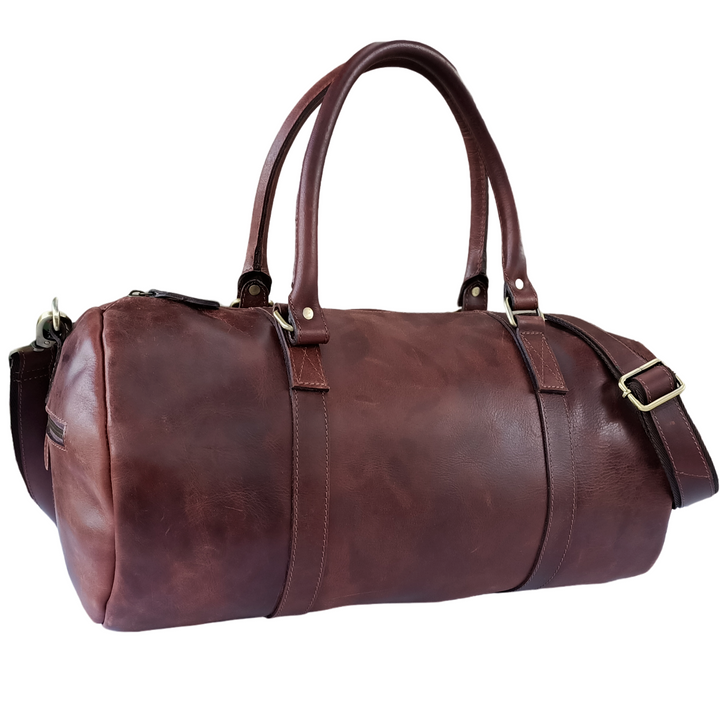Chocolate Brown Leather Weekend Bag
